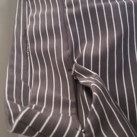 Toad & Co skirt size small horizontal & diagonal stripes brown white str… - Picture 3 of 12